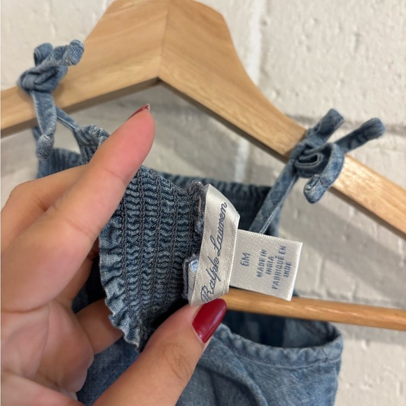 Ralph Lauren baby denim romper - Picture 3 of 4